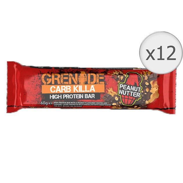 Grenade® Carb Killa® Peanut Nutter, Baton Proteic cu Aroma de Unt de Arahide, 12 batoane x 60 g