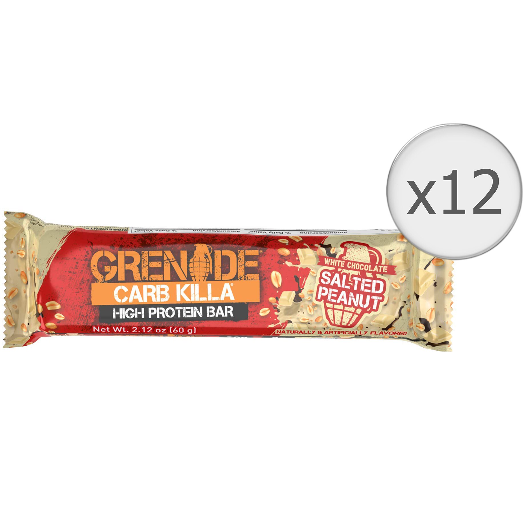 Grenade® Carb Killa® Protein Bar, Baton Proteic, cu Aroma de Ciocolata Alba si Arahide Sarate, 12 batoane x 60g