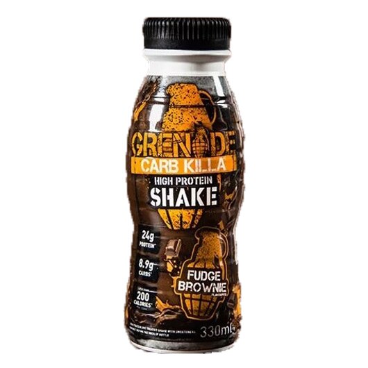 Grenade® Carb Killa Protein Shake, Shake Proteic RTD cu Aroma de Ciocolata Fudge Brownie, 330 ml