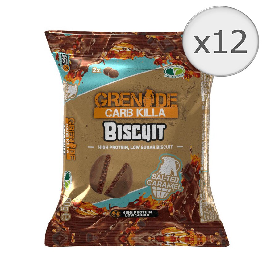 Grenade® Carb Killa®, Biscuit Proteic, cu Aroma de Caramel Sarat, 12 batoane x 50g