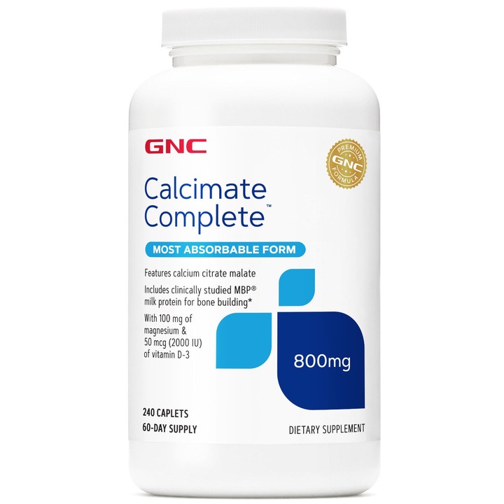 GNC Calcimate Complete™, Calciu Citrat Malat, 240 tb