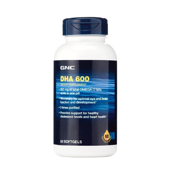 GNC DHA 600, Acizii Grasi DHA Omega-3, 60 cps