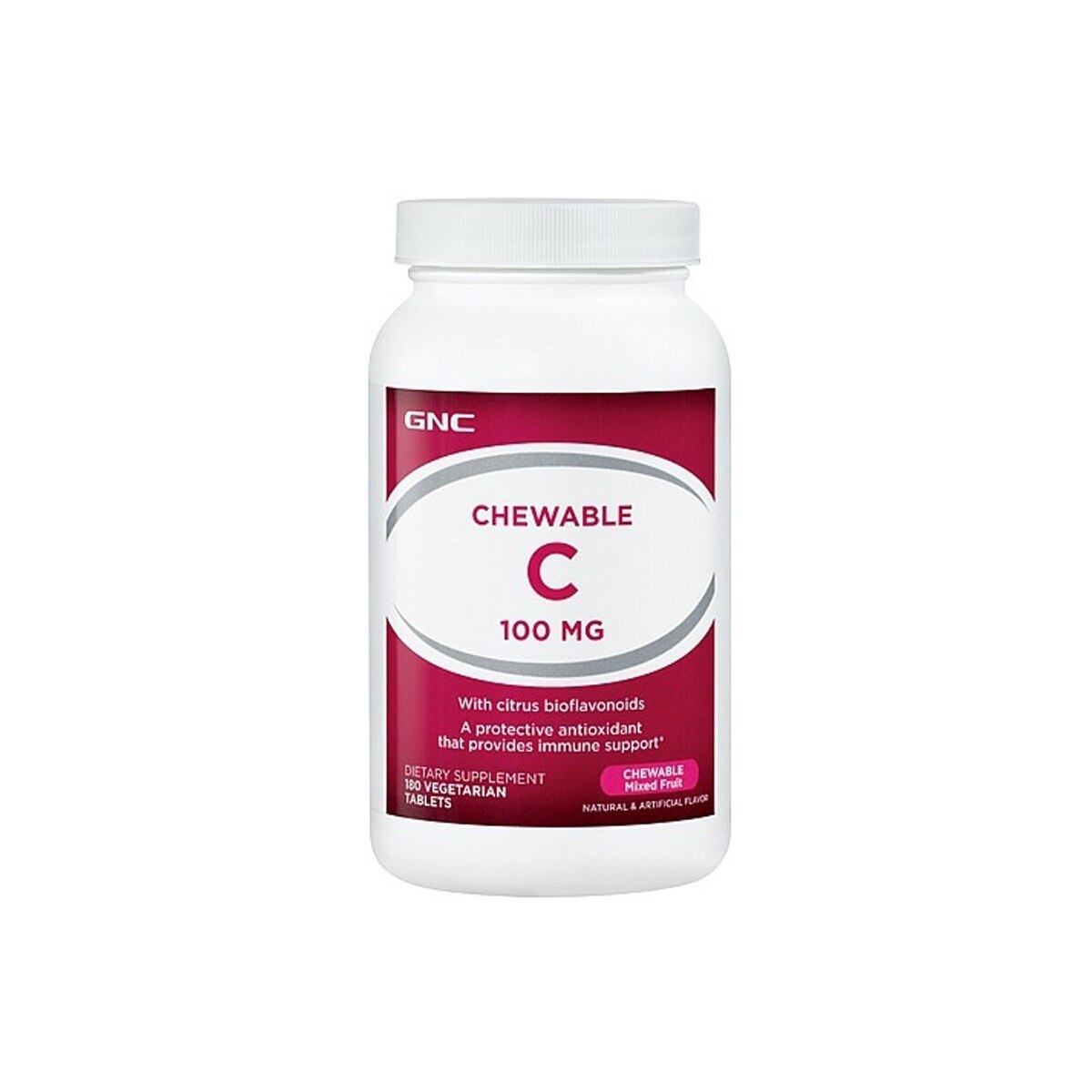 GNC Chewable C 100 mg, Vitamina C Masticabila, 180 tb