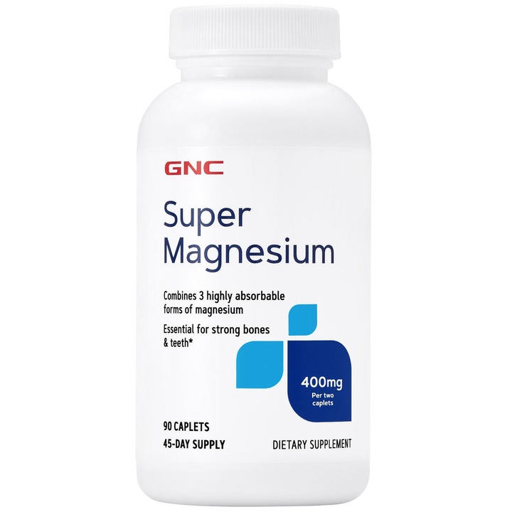 GNC Super Magnesium 400 mg, Magneziu, 90 tb