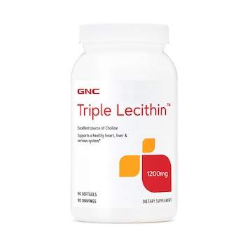 GNC Triple Lecithin™ 1200 mg, Lecitina Tripla, 90 cps GNC Triple Lecithin™ 1200 mg, Lecitina Tripla, 90 cps