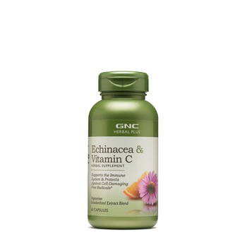 GNC Herbal Plus® Echinacea si Vitamina C, Echinacea & Vitamin C, 60 cps GNC Herbal Plus® Echinacea si Vitamina C, Echinacea & Vitamin C, 60 cps