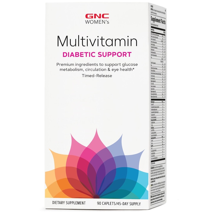 GNC Women's Multivitamin Diabetic Support, Multivitamine Pentru Femei Pentru Suport Diabetic, 90 tb