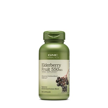 GNC Herbal Plus® Elderberry Fruit 550 mg, Extract Standardizat din Fructe de Soc, 100 cps GNC Herbal Plus® Elderberry Fruit 550 mg, Extract Standardizat din Fructe de Soc, 100 cps