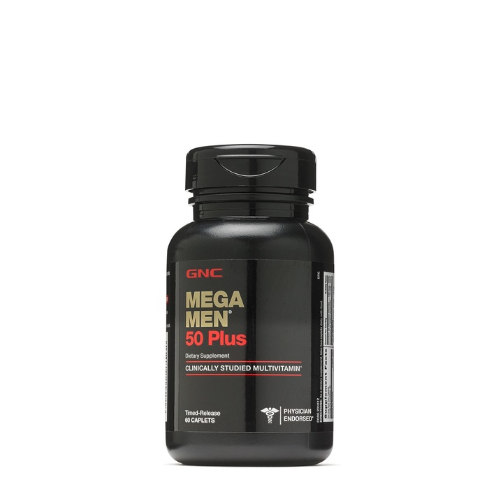 GNC Mega Men® 50 Plus, Complex de Multivitamine pentru Barbati, 60 tb