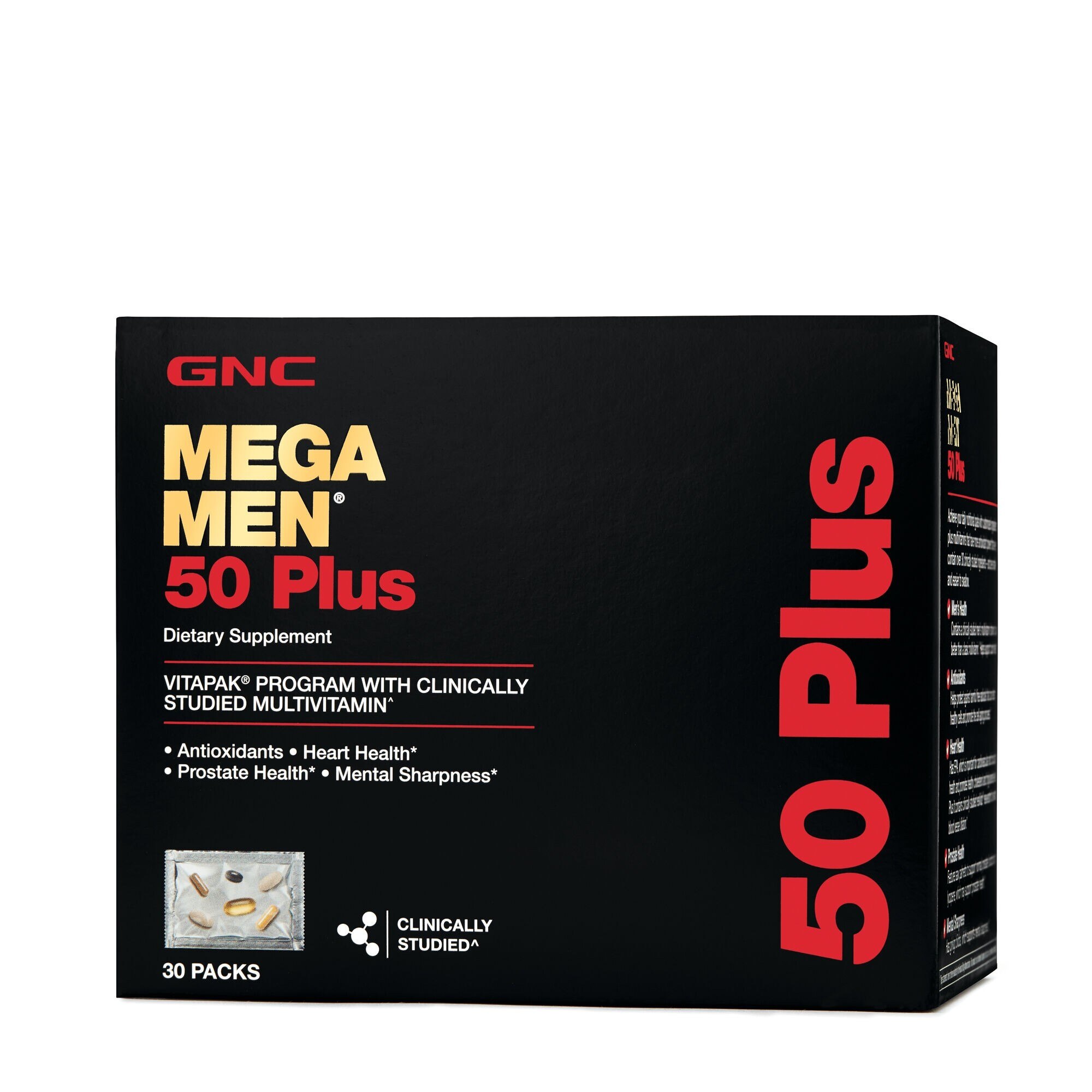 GNC Mega Men® 50 Plus Vitapak® Program, Complex de Multivitamine Pentru Barbati 50 Plus, 30 Pachetele