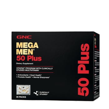 GNC Mega Men® 50 Plus Vitapak® Program, Complex de Multivitamine Pentru Barbati 50 Plus, 30 Pachetele GNC Mega Men® 50 Plus Vitapak® Program, Complex de Multivitamine Pentru Barbati 50 Plus, 30 Pachetele