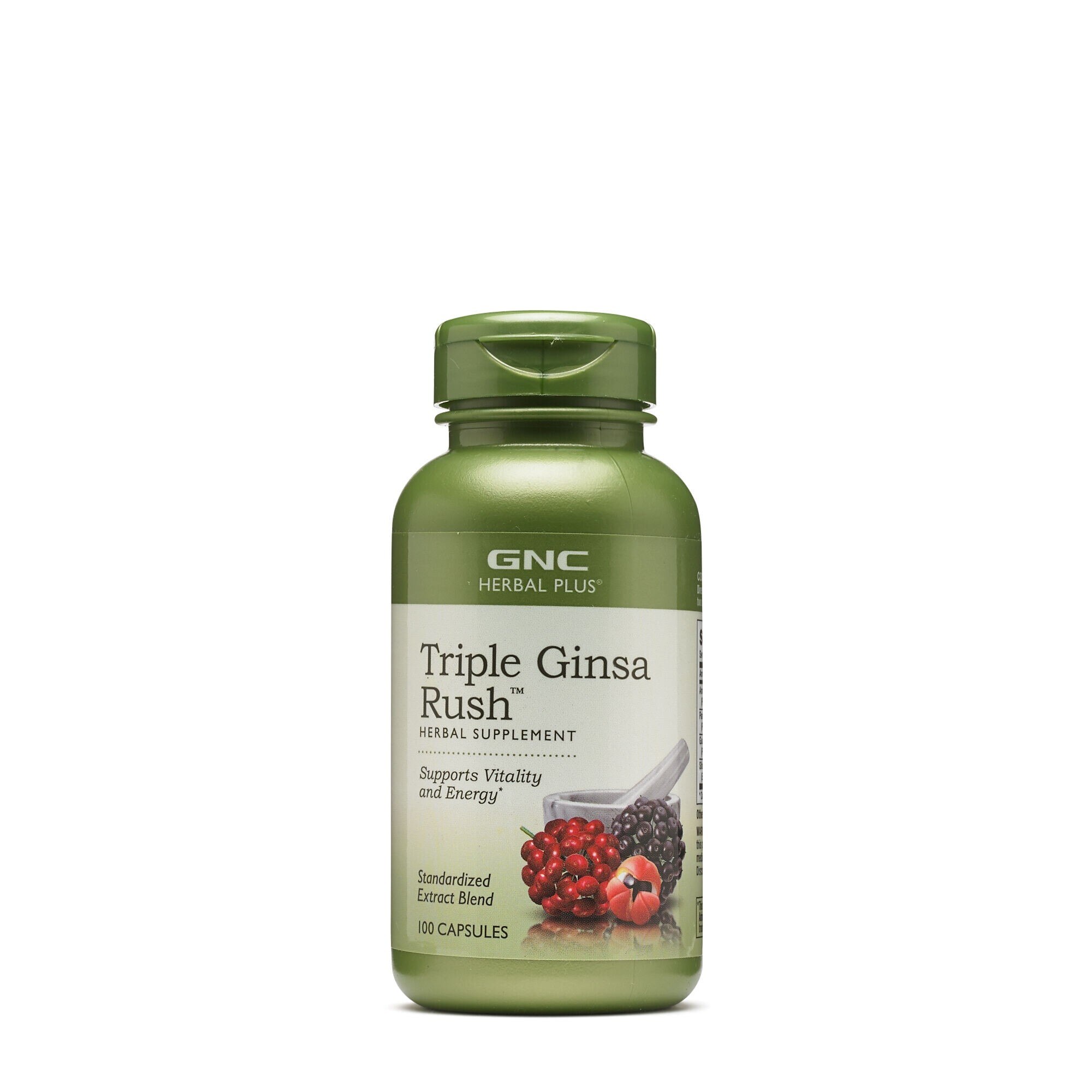 GNC Herbal Plus® Triple Ginsa Rush™, Extract Standardizat Din 3 Tipuri de Ginseng, 100 cps