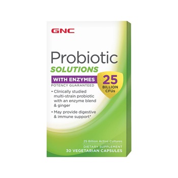 GNC Probiotic Solutions With Enzymes, Probiotic Cu Enzime Digestive 25 Miliarde CFU, 30 cps GNC Probiotic Solutions With Enzymes, Probiotic Cu Enzime Digestive 25 Miliarde CFU, 30 cps