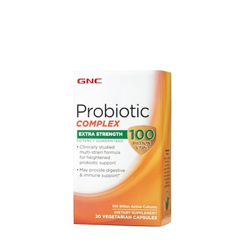 GNC Probiotic Complex Extra Strength - 100 Billion CFUs, Probiotic Complex Extra Strength 100 Miliarde Culturi Vii, 20 cps GNC Probiotic Complex Extra Strength - 100 Billion CFUs, Probiotic Complex Extra Strength 100 Miliarde Culturi Vii, 20 cps