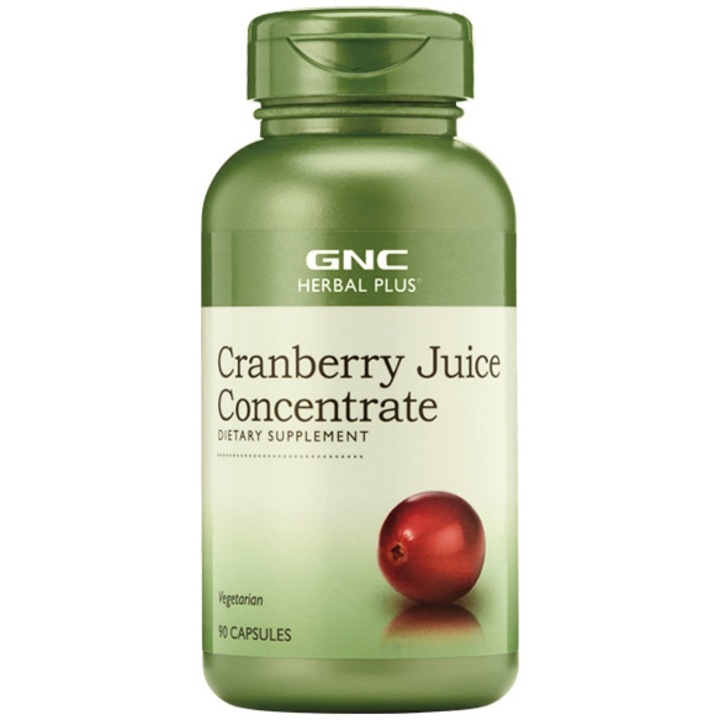 GNC Herbal Plus® Cranberry Juice Concentrate, Concentrat din Suc de Merisor, 90 cps