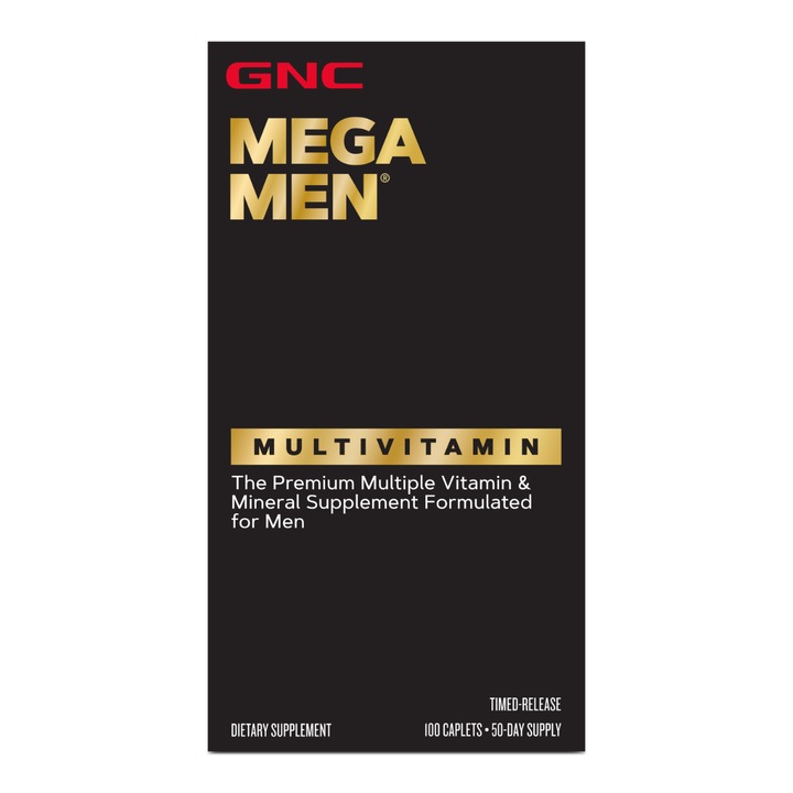 GNC Men's Mega Men, Complex de Multivitamine Pentru Barbati, 100 tb