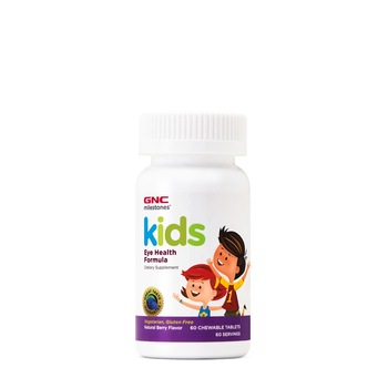 GNC Milestones® Kids Eye Health, Formula Pentru Copii, Suport Pentru Sanatatea Vizuala, cu Gust Natural de Fructe de Padure, 60 tb GNC Milestones® Kids Eye Health, Formula Pentru Copii, Suport Pentru Sanatatea Vizuala, cu Gust Natural de Fructe de Padure, 60 tb