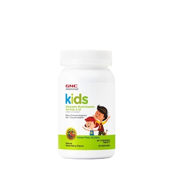 GNC Milestones® Kids Chewable Multivitamin, Multivitamine Pentru Copii 2-12 Ani, cu Aroma Naturala de Fructe de Padure, 60 tb GNC Milestones® Kids Chewable Multivitamin, Multivitamine Pentru Copii 2-12 Ani, cu Aroma Naturala de Fructe de Padure, 60 tb