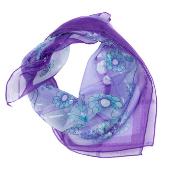 Batic, de dama, Mov, cu model floral, 50x50 cm - ES664 Batic, de dama, Mov, cu model floral, 50x50 cm - ES664