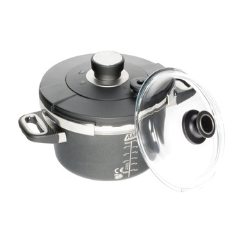 Oala sub presiune, aluminiu, 22 cm/2,5 L, inductie - AMT Gastroguss Oala sub presiune, aluminiu, 22 cm/2,5 L, inductie - AMT Gastroguss