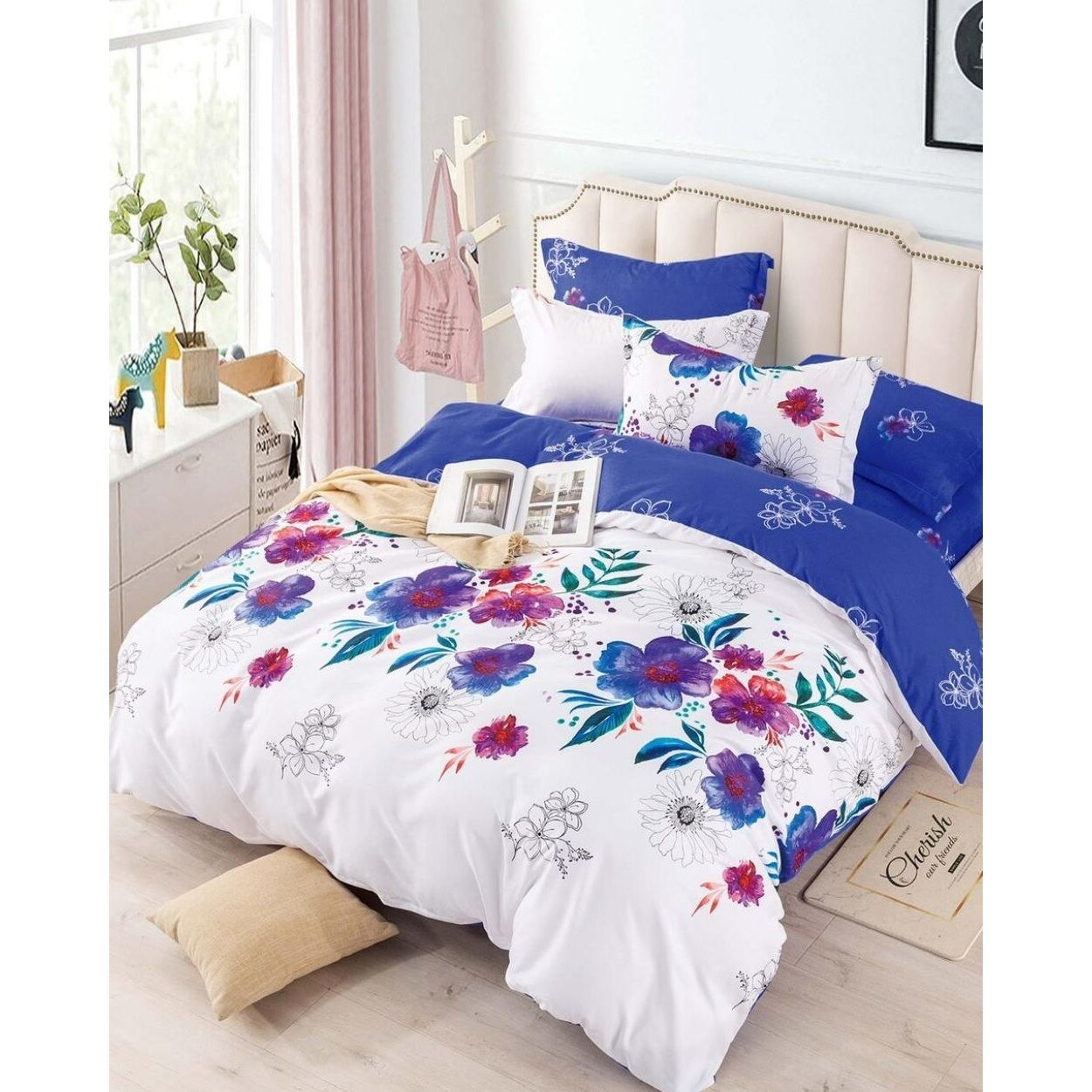 Set Lenjerie Finet, Cearceaf de Pat cu Elastic, 6 Piese, Pat 2 Persoane, FNJE-15