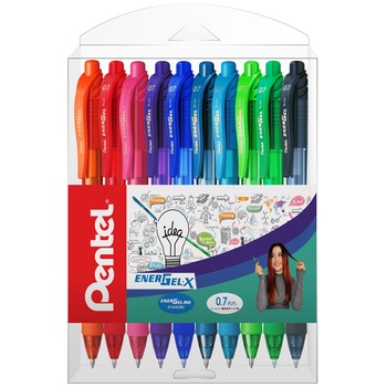 Set rollere EnergelX 0.7mm cu mecanism, 10 culori Set rollere EnergelX 0.7mm cu mecanism, 10 culori