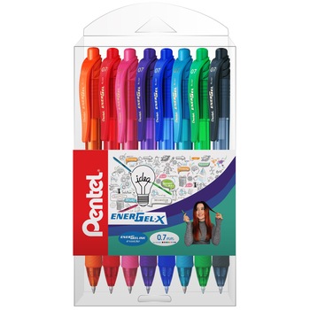 Set rollere EnergelX 0.7mm cu mecanism, 8 culori Set rollere EnergelX 0.7mm cu mecanism, 8 culori