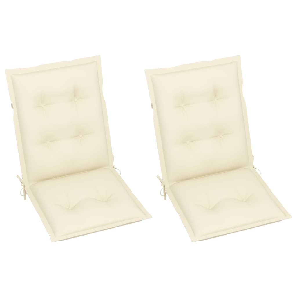 Set de 2 perne de scaun de gradina vidaXL, Poliester, 100 x 50 x 7 cm, Crem