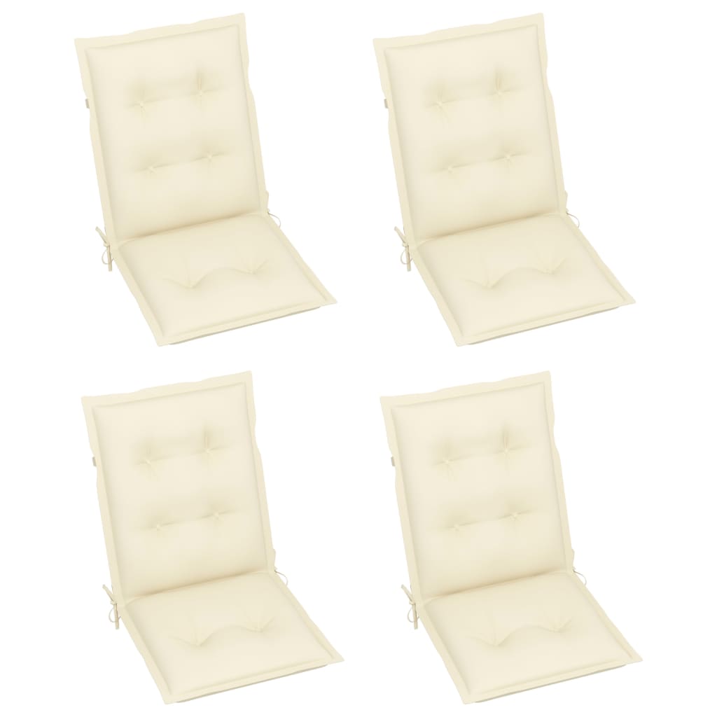 Set de 4 perne pentru scaun de gradina vidaXL, Tesatura, 100 x 50 x 7 cm, Crem