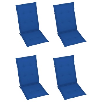 Set de 4 perne pentru scaun de gradina, vidaXL, Tesatura, 120 x 50 x 4 cm, Albastru Set de 4 perne pentru scaun de gradina, vidaXL, Tesatura, 120 x 50 x 4 cm, Albastru