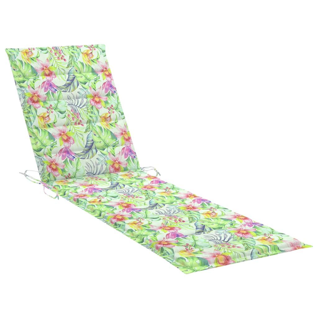 Perna cu snur pentru sezlong cu model, vidaXL, Tesatura, 200 x 50 x 4 cm, Multicolour