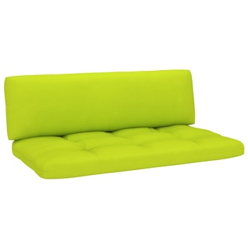 Set de 2 perne pentru canapea de gradina, din paleti, vidaXL, Textil-Poliester, 110 x 58 x 10 cm, Verde aprins Set de 2 perne pentru canapea de gradina, din paleti, vidaXL, Textil-Poliester, 110 x 58 x 10 cm, Verde aprins