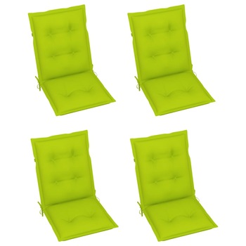 Set de 4 perne de scaun de gradina vidaXL, Poliester, 100 x 50 x 7 cm, Verde aprins Set de 4 perne de scaun de gradina vidaXL, Poliester, 100 x 50 x 7 cm, Verde aprins