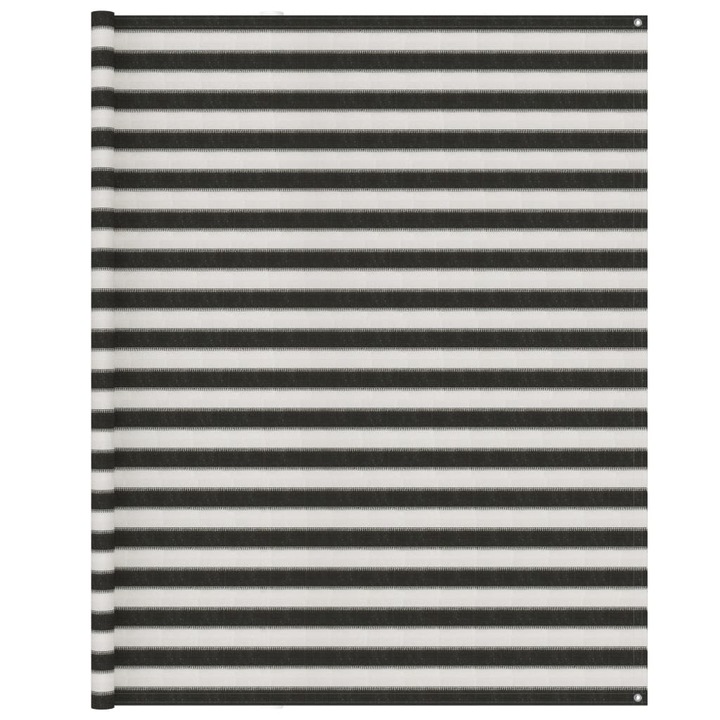 Covor pentru cort de camping cu model dungi vidaXL, Polietilena, 250 x 600 cm, Antracit