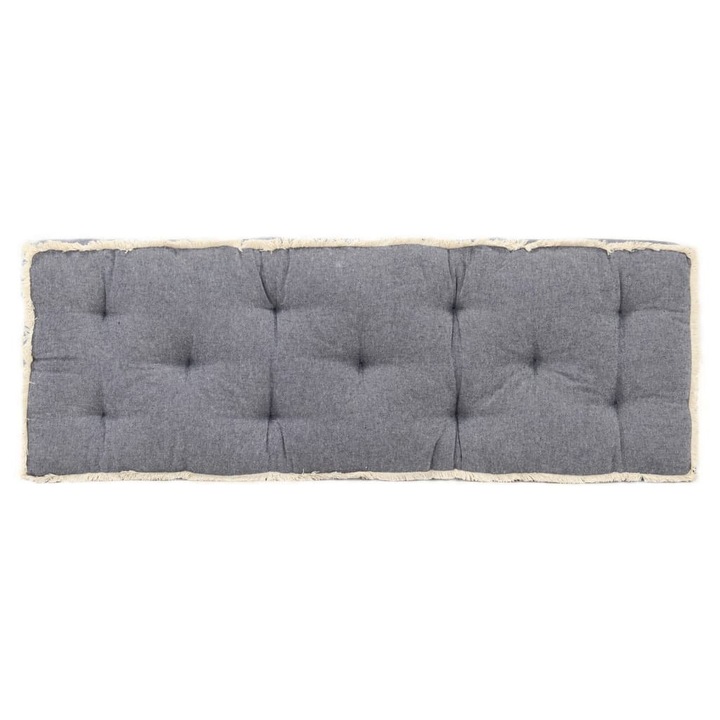Perna pentru canapea din paleti, vidaXL, Bumbac, 120 x 40 x 7 cm, Albastru