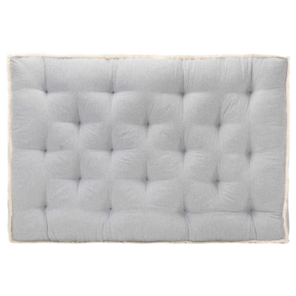 Perna pentru canapea paleti de exterior, vidaXL, Bumbac 100%, 120 x 80 x 10 cm, Gri inchis