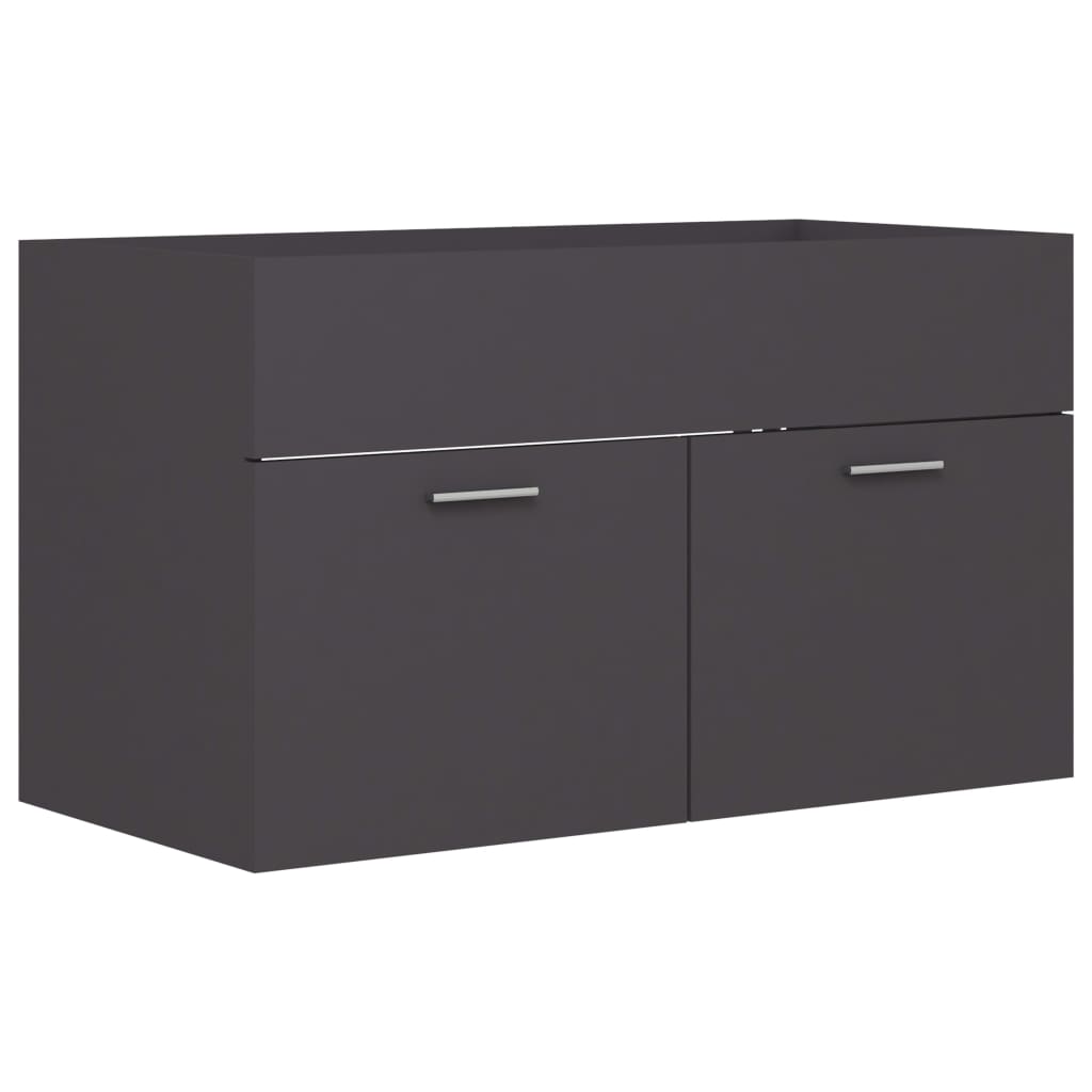 Dulap de chiuveta baie, vidaXL, PAL, 80 x 38,5 x 46 cm, Gri