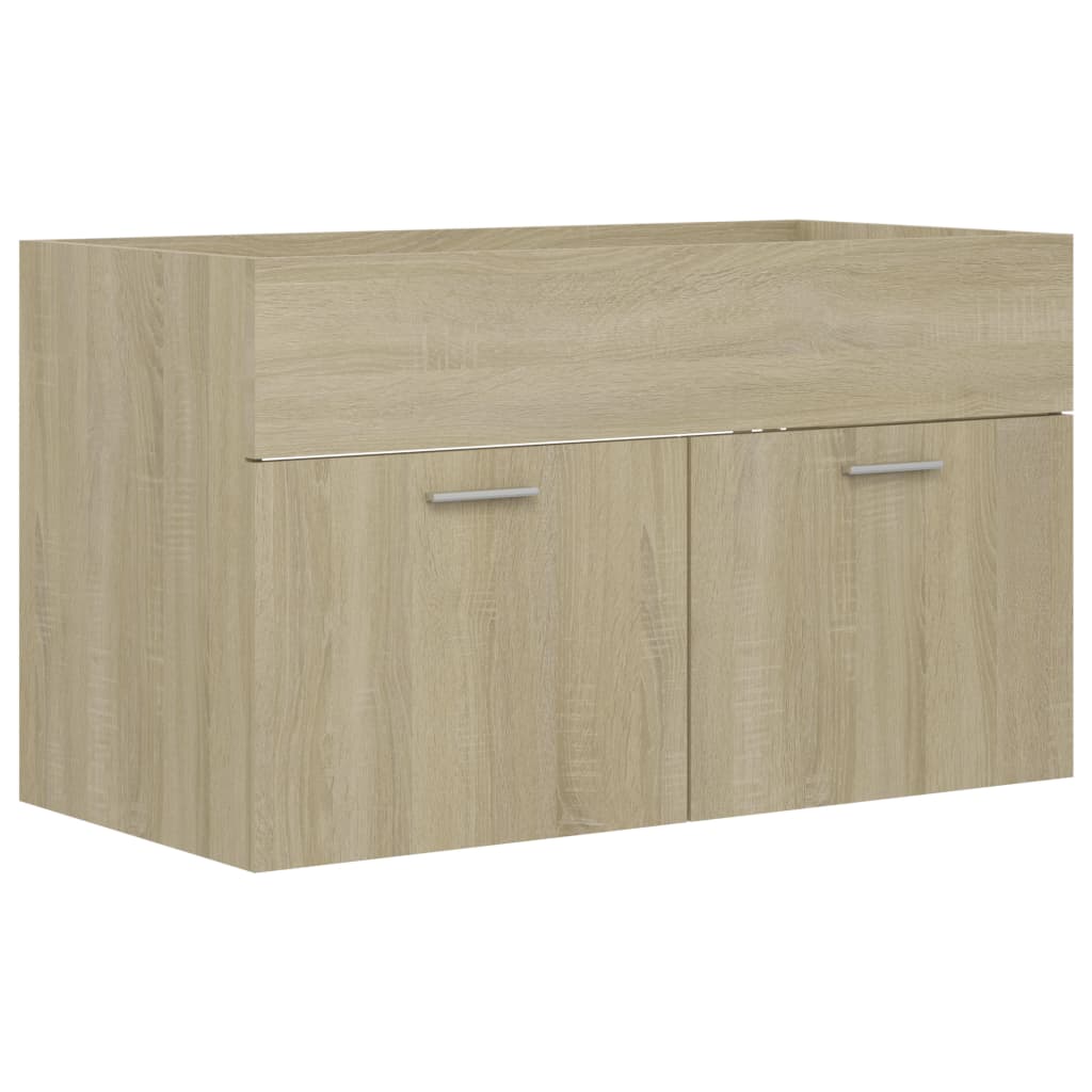 Dulap de chiuveta baie, vidaXL, PAL, 80 x 38,5 x 46 cm, Maro Stejar Sonoma