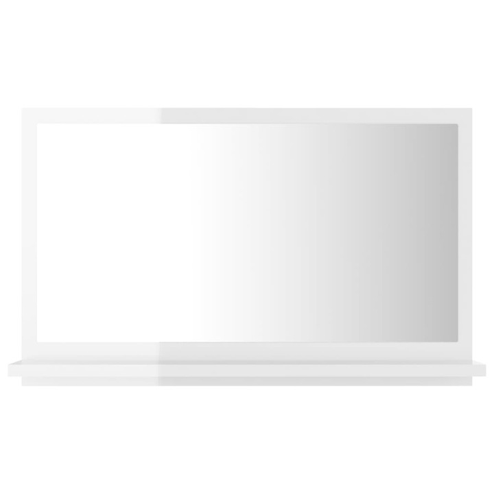 Oglinda de baie, alb extralucios, 60 x 10,5 x 37 cm, PAL 804568