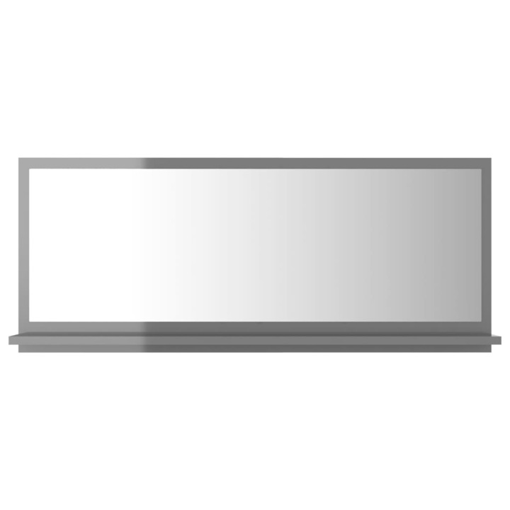 Oglinda de baie, gri extralucios, 90 x 10,5 x 37 cm, PAL 804588