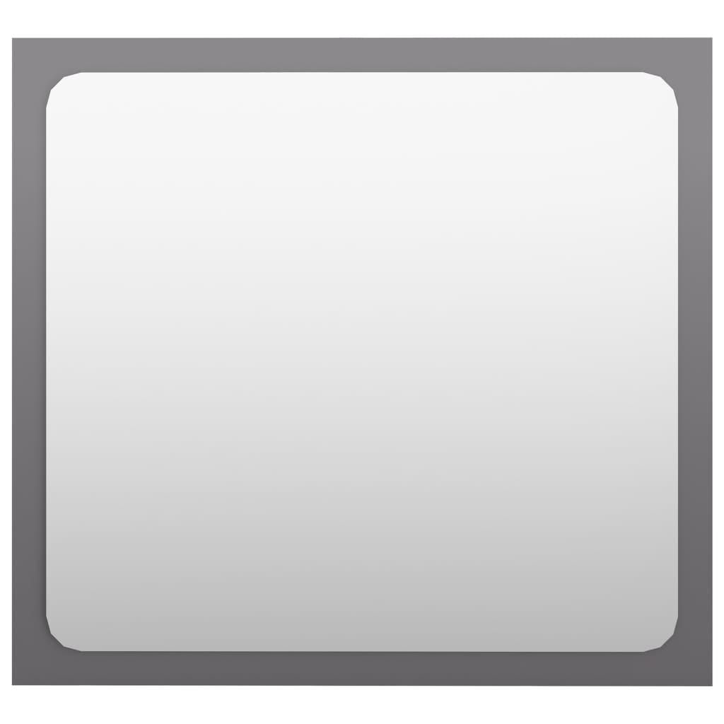 Oglinda de baie, vidaXL, PAL-acril, 40 x 1.5 x 37 cm, Gri extralucios