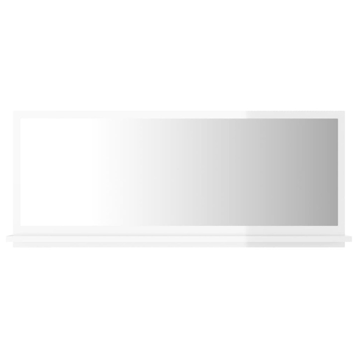Oglinda de baie, alb extralucios, 90 x 10,5 x 37 cm, PAL 804586