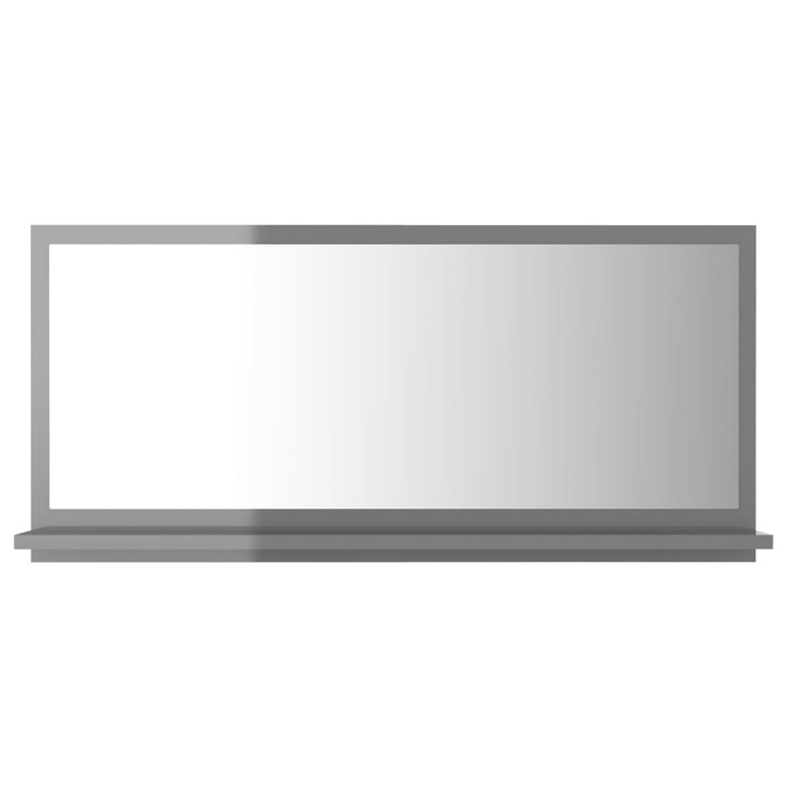 Oglinda de baie, gri extralucios, 80 x 10,5 x 37 cm, PAL 804579