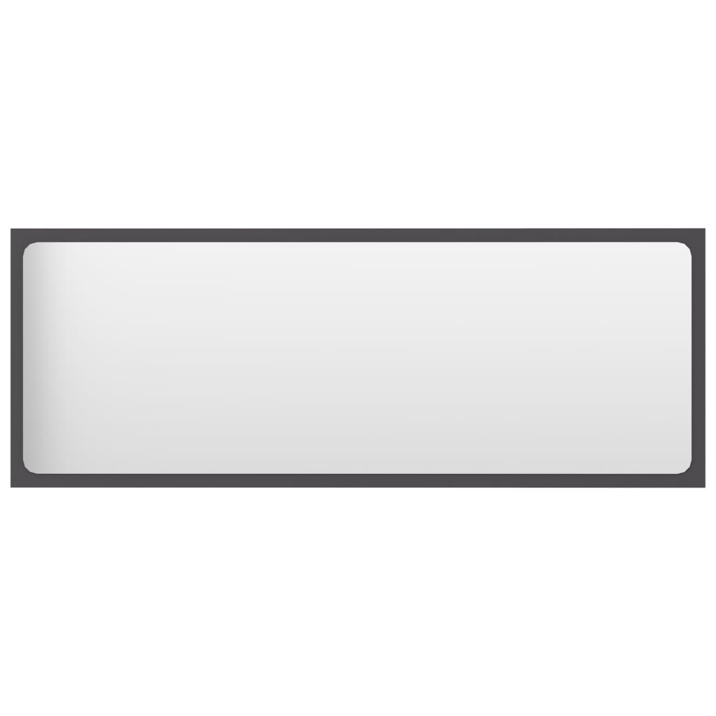 Oglinda de baie, vidaXL, PAL-acril, 100 x 1.5 x 37 cm, Gri