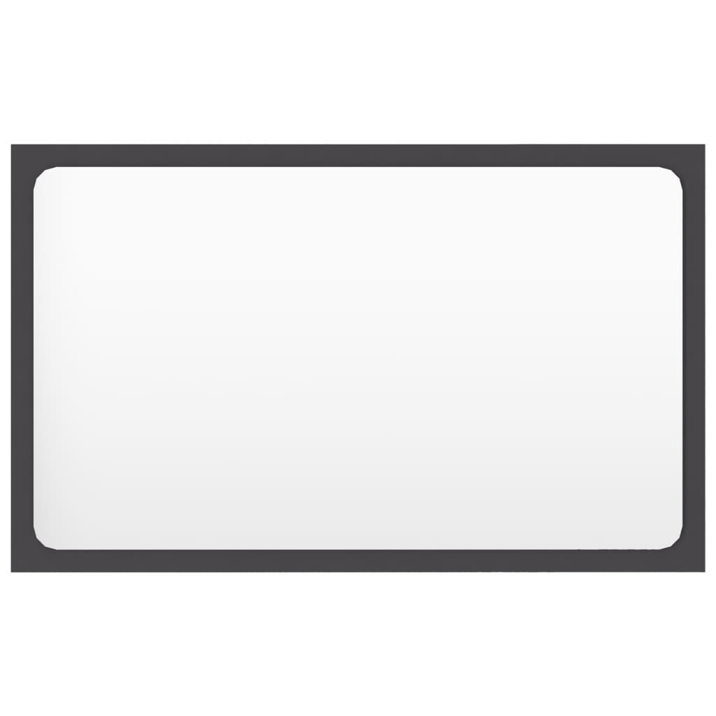 Oglinda de baie, vidaXL, PAL-acril, 60 x 1.5 x 37 cm, Gri