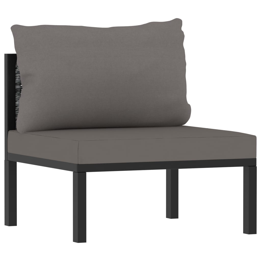 Canapea de gradina/exterior cu perna, vidaXL, Poliratan, 64 x 68 x 64 cm, Antracit