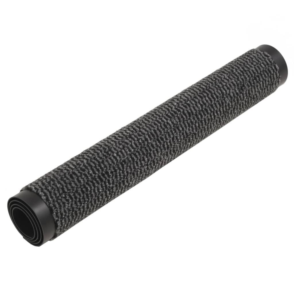 Set de 2 covorase de usa intrare, vidaXL, Tesatura, Antideparant, 60 x 90 cm, Antracit