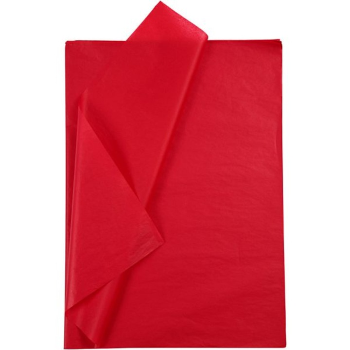 Опаковка от 480 броя копринена хартия, червени, 50 × 75 см