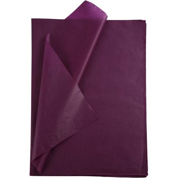 Опаковка от 480 бр., Копринена хартия, лилава, 50 × 75 см