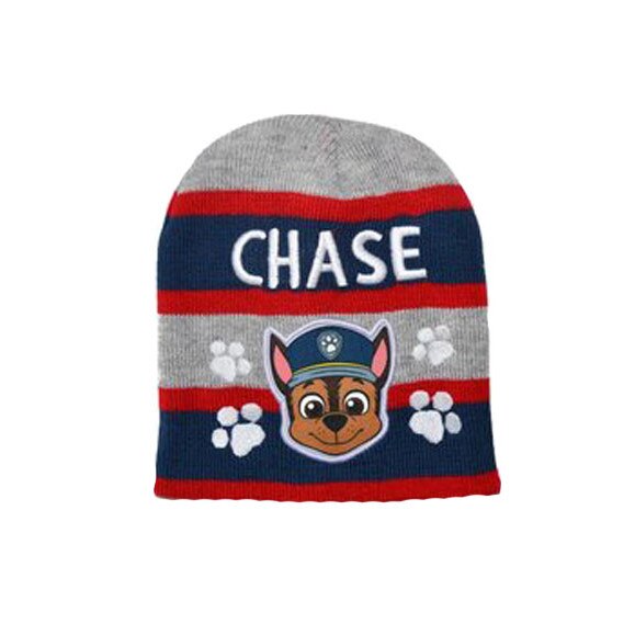 Caciula tip fes, tricotata, Chase, gri cu dungi